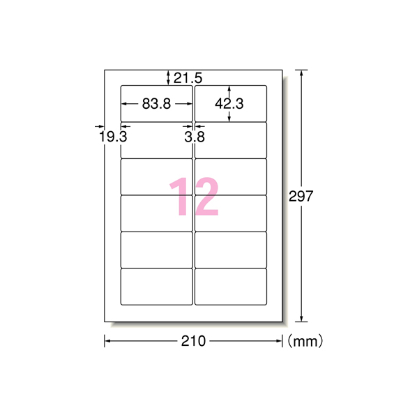 エーワン レーザー用ラベル[水に強いタイプ]A4 12面 20枚 F862460-31371