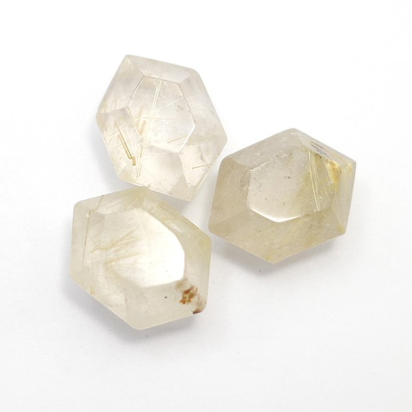 天然石　ルチルクォーツ(Rutile quartz)　ヘキサゴン　ルース　gs-sp-8087