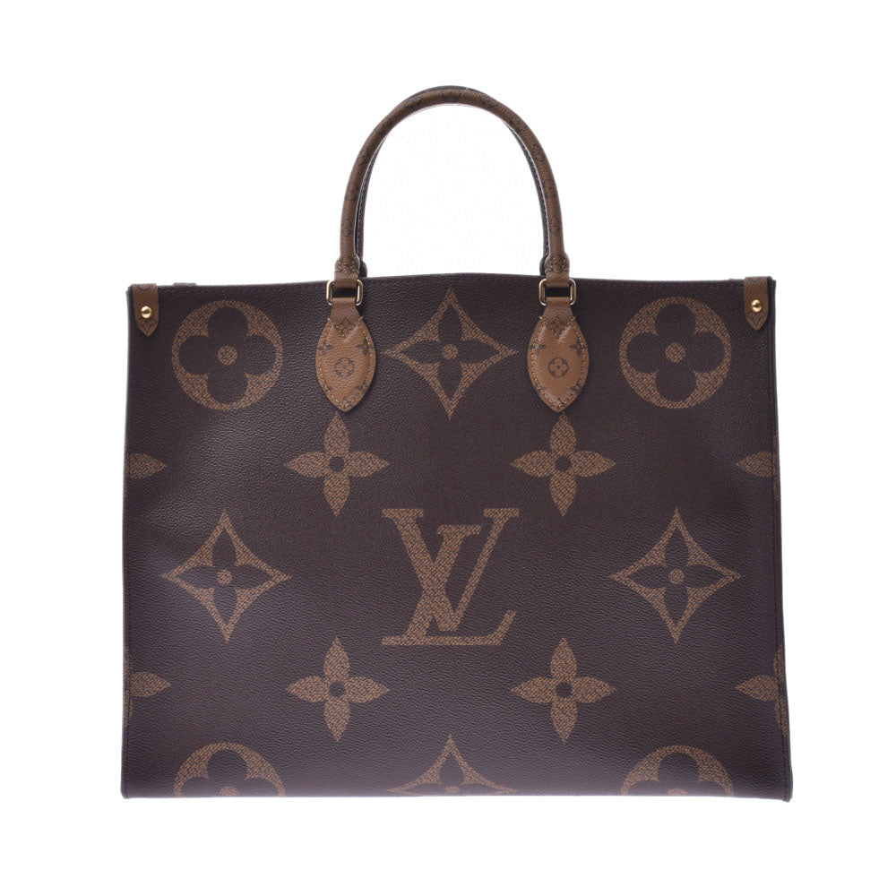 LOUIS VUITTON ルイヴィトン ジャイアントモノグラム リバース オンザゴーGM 2WAYトートバッグ ブラウン M44576 ユニセックス 2WAYバッグ 新同 中古 