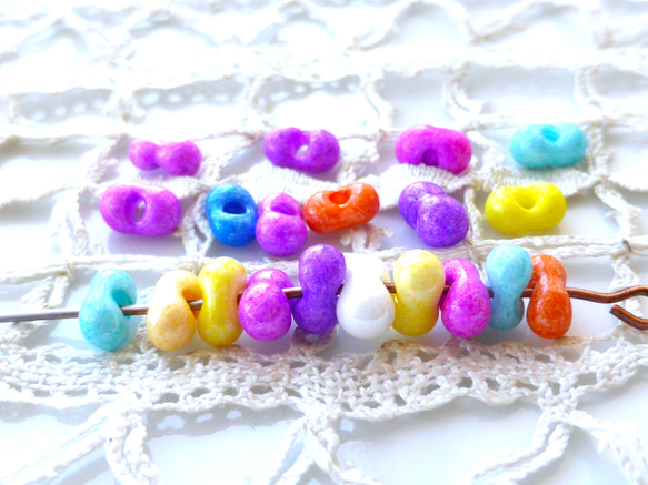 20個　７ｍｍ　ファンファーレ　カラフル　チェコシードビーズCzech Glass Beads