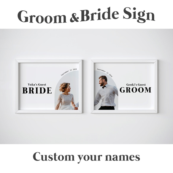 受付サイン 写真│フォトプロップス 前撮り Bride&Groomサイン ゲストサイン