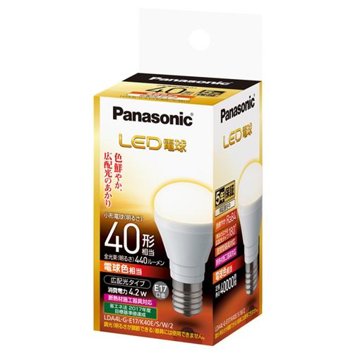 パナソニック LDA4LGE17K40ESW2 LED電球 4.2W（電球色相当）