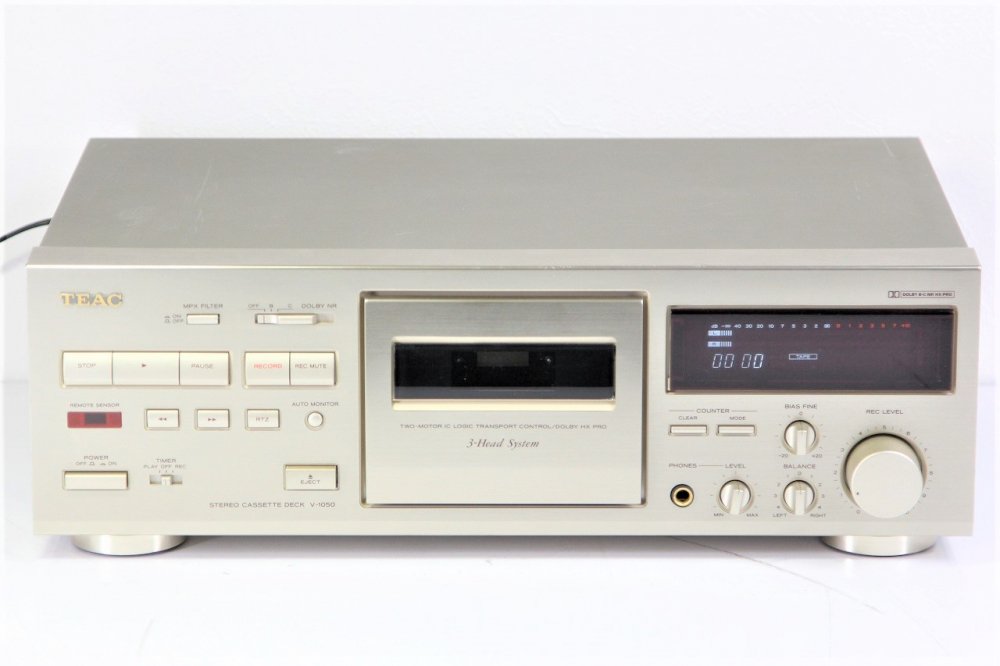 TEAC 3HEAD カセットデッキ ゴールド V-1050 N 【中古品】