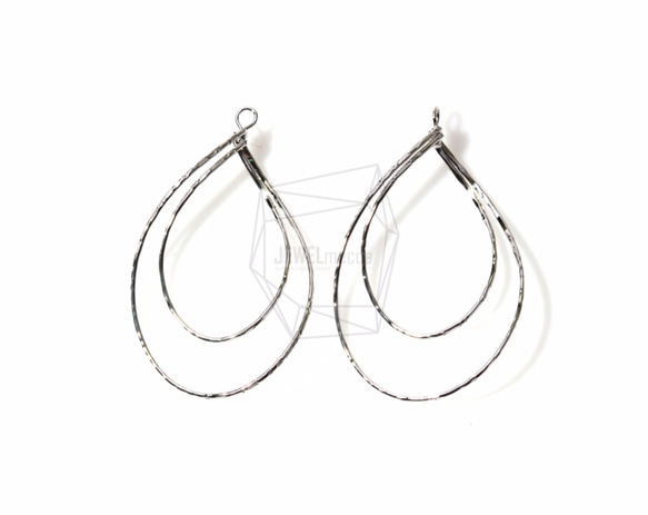 PDT-1086-R【2個入り】ダブルティアドロップフープチャーム,Double Teardrop Hoop charm