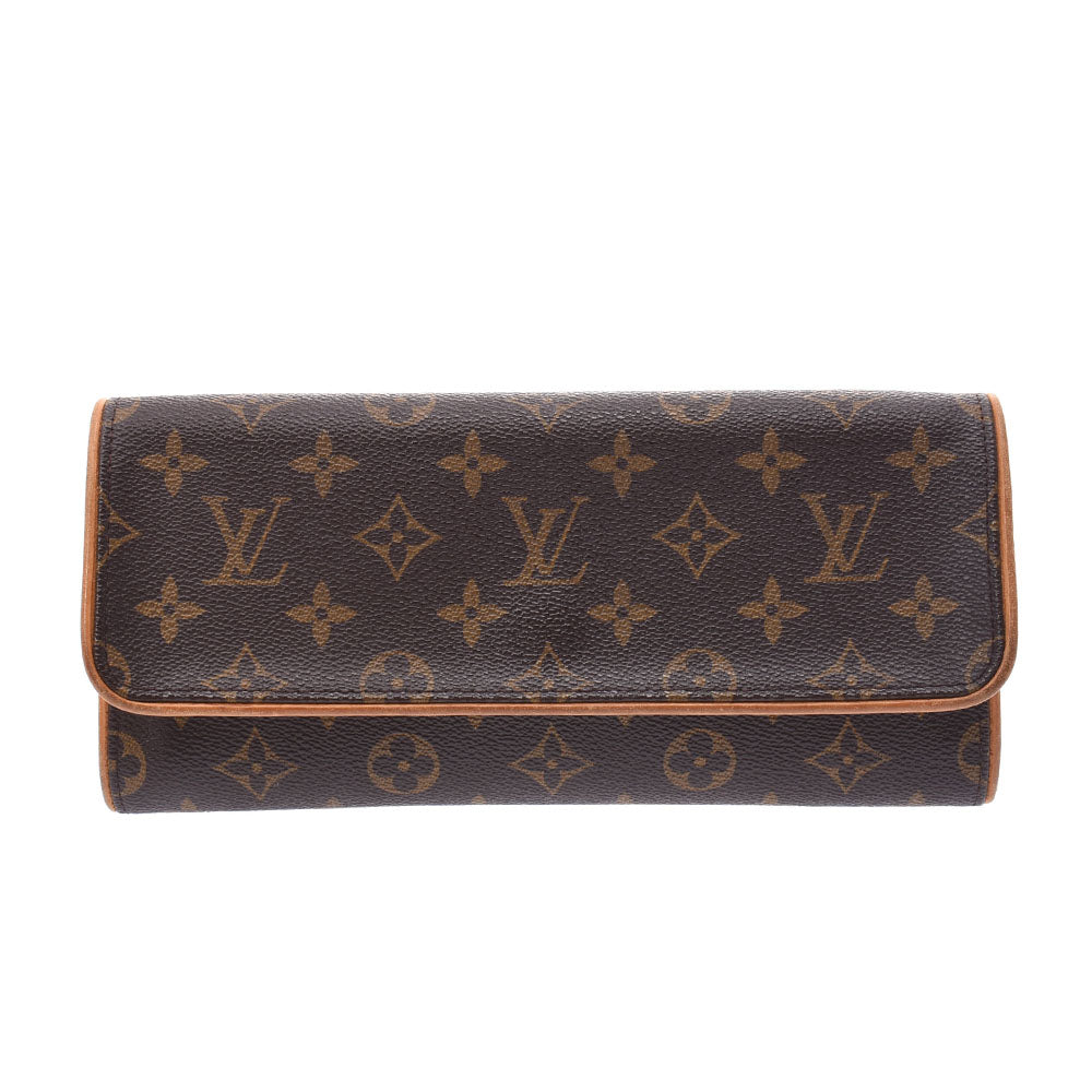 LOUIS VUITTON ルイヴィトン モノグラム ポシェットツインGM ブラウン M51852 レディース ショルダーバッグ Bランク 中古 