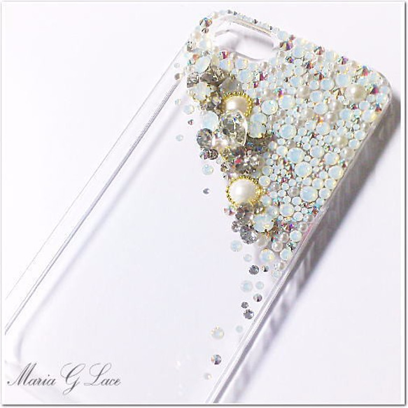 iPhone15Pro iPhone14Pro 13mini【mariaglace】snowflakeデコスマホケース