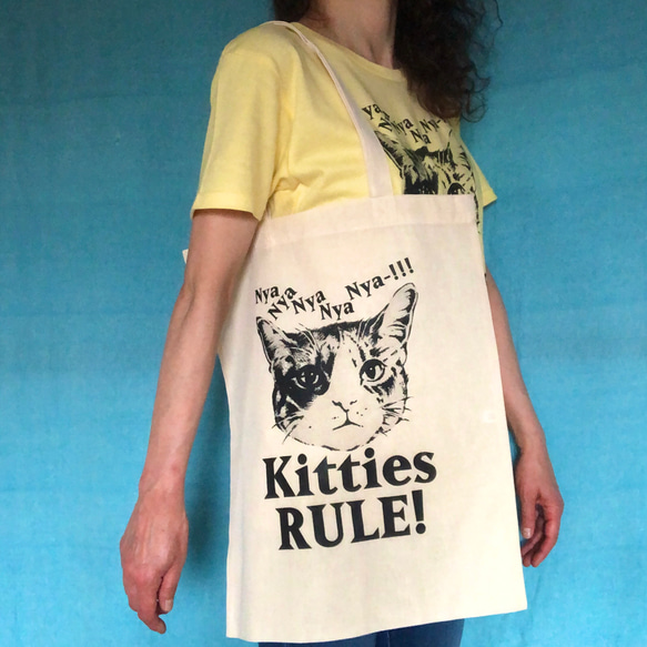 Kitties RULE! エコバッグ(モノクロ)