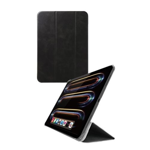 エレコム TB-A24PMWVBK 11インチ iPad Pro ( M4 ) 2024年 用 11インチiPad Pro(M4) ソフトレザーフラップ 背面クリア ブラック