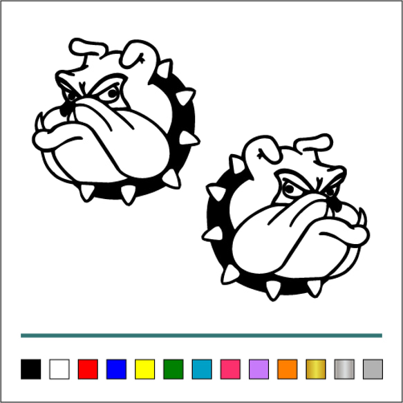 犬【 ブルドッグ 002 】ステッカー お得左右セット【カラー選択可】 送料無料♪