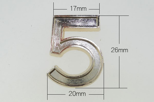 SHAREKI エポキシ  数字 5  ペンダントフレーム シルバー ニッケルフリー  no5_s