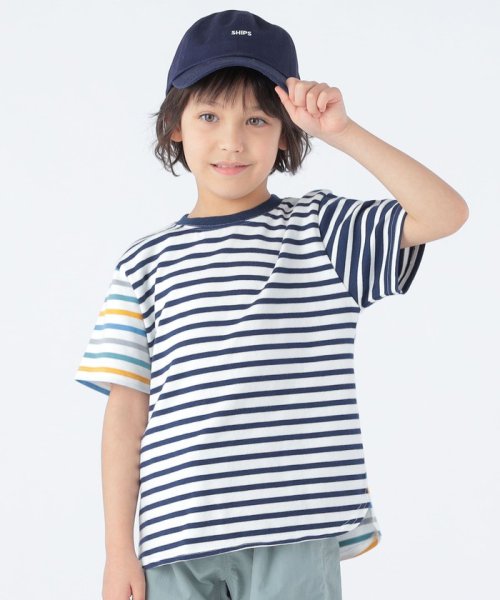 SHIPS KIDS:100～130cm / オーガニック コットン ボーダー TEE