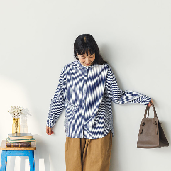 BROAD CLOTH BANDCOLOR L/S SHIRT（ブロード バンドカラーシャツ）C2237