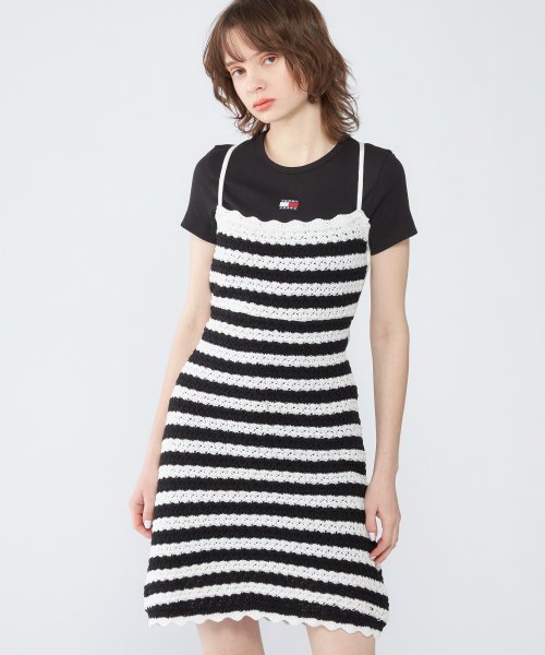 TJW CROCHET STRIPE DRESS