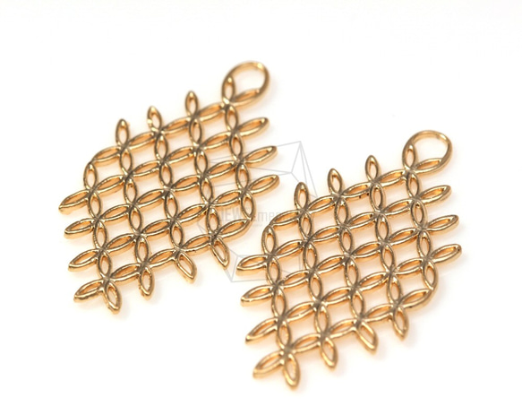 PDT-265-MG【2個入り】ハニカムペンダント/Honeycomb Pendant/ 24mm x 47mm