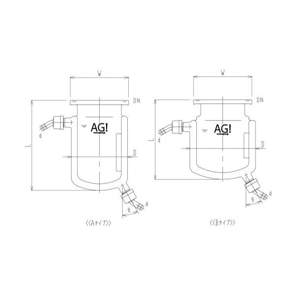 旭製作所 二重管式セパラ反応容器 ホース口タイプ Oリング溝・撹拌バッフル付 3032-6/150B-H-GA 1個 62-2100-33（直送品）