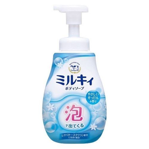 牛乳石鹸 泡で出てくる ミルキィ ボディソープ せっけん 600ml