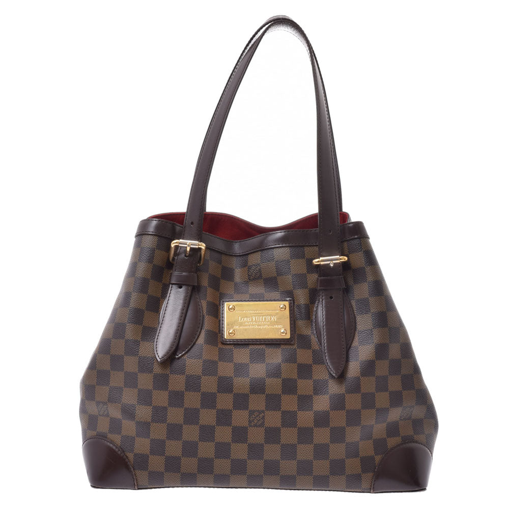 LOUIS VUITTON ルイヴィトン ダミエ ハムステッドMM ブラウン N51204 レディース ダミエキャンバス ハンドバッグ Bランク 中古 