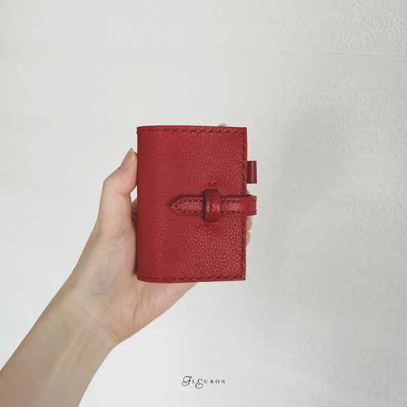 【red】RHODIA　No10 レザーカバー　イニシャル刻印無料【受注制作】