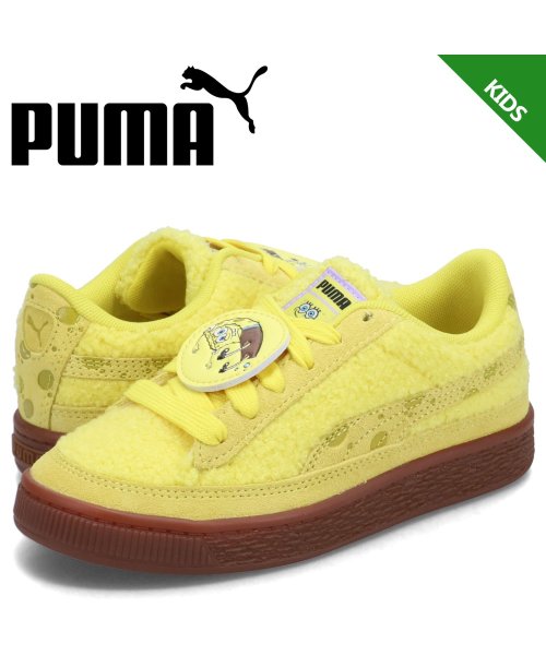 PUMA プーマ スウェード スニーカー キッズ スポンジ ボブ コラボ スエード SPONGEBOB SUEDE イエロー 392114－01