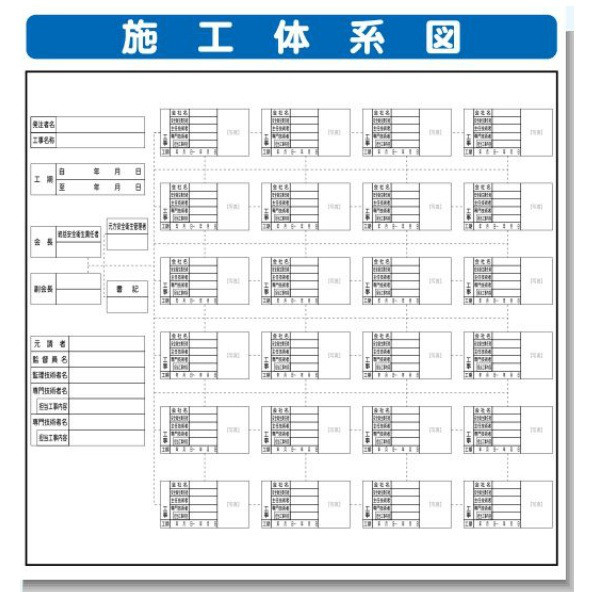 安全興業 施工体系図 H870 SYSP-64 1個（直送品）