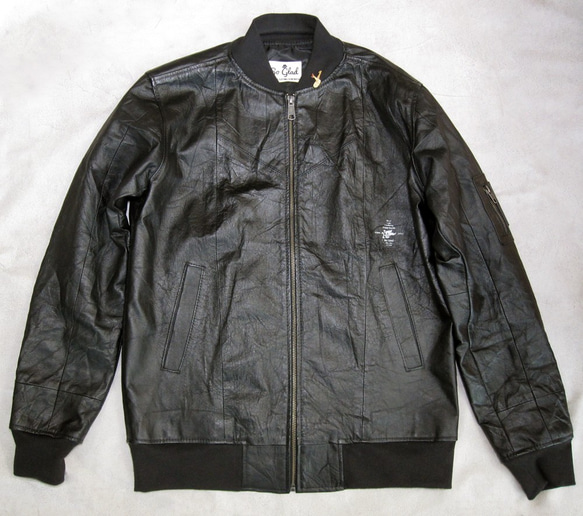 So Glad MA‐1 Leather Jacket