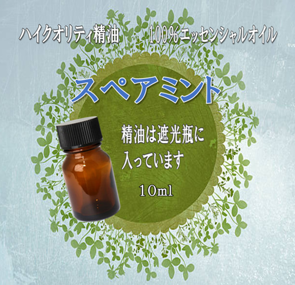 【セール】高品質精油・100％ピュアエッセンシャルオイル「スペアミント」10ml　疲れた心を体に活力を！集中力アップ！