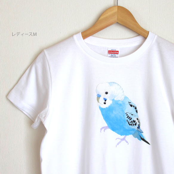 p-jet　セキセイインコ（ブルー）  Tシャツ　 / 鳥 インコ　青い鳥