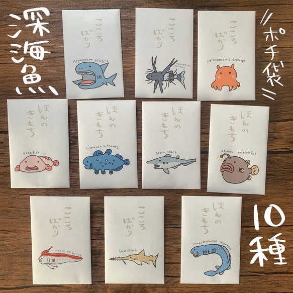 深海魚10種のポチ袋