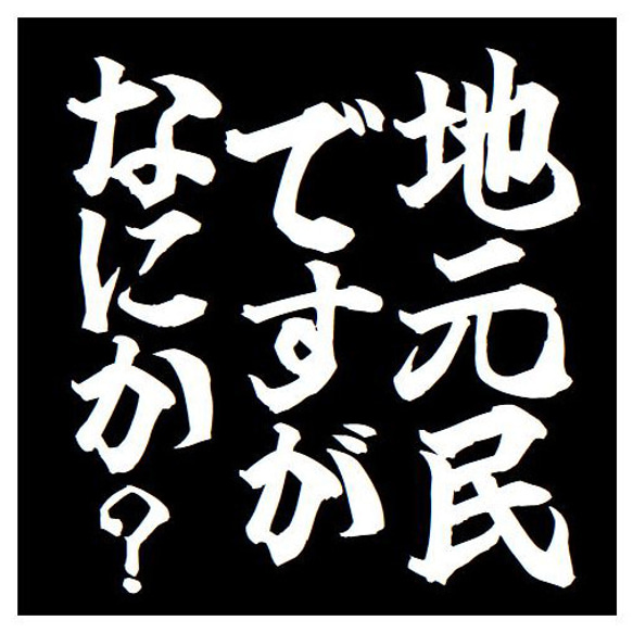 地元民ですがなにか？ おもしろ カー マグネットステッカー 13cm