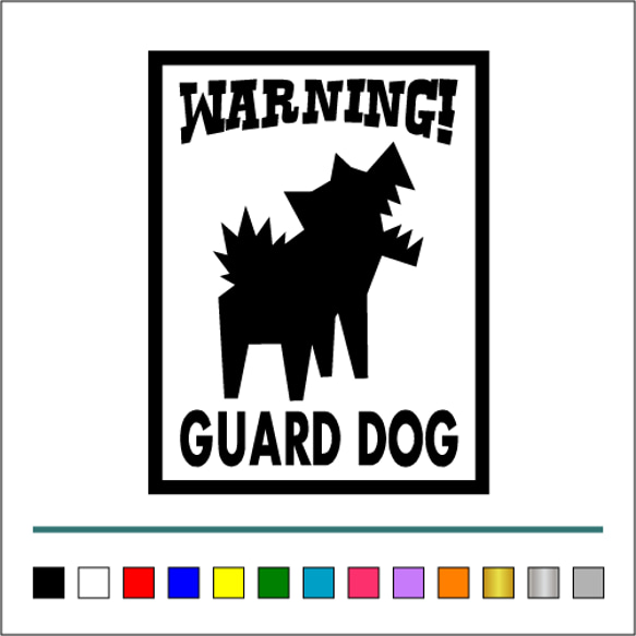 番犬【 WARNINGA GUARD DOG 】010 ステッカー 右向き【カラー選択可】 送料無料♪