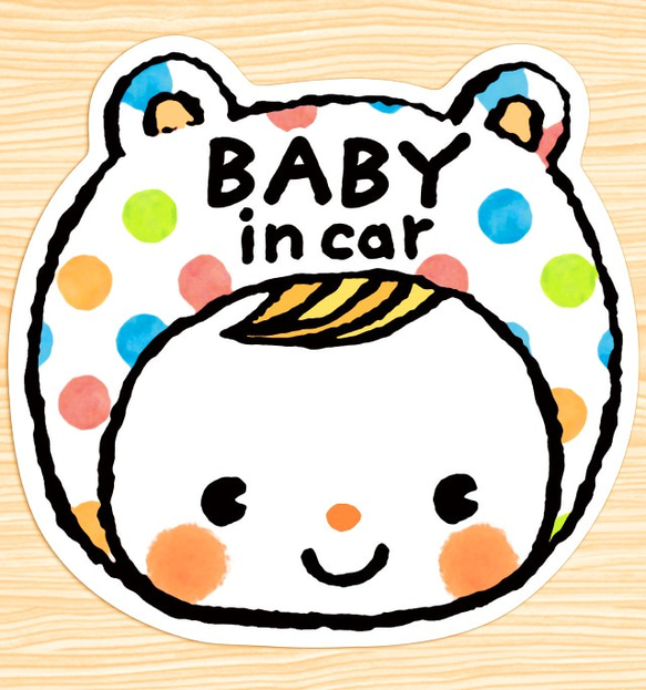 BABY IN CAR ベビーインカー　マグネットステッカー(ガムボールbabyちゃん）