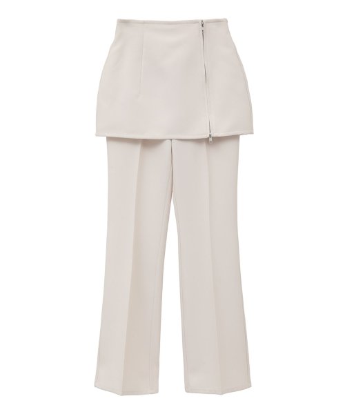 ZIP SKIRT LAYERED FLARE PANTS