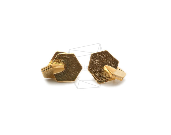 ERG-1330-MG【2個入り】ダブルヘキサゴンピアス,Double Hexagon Earring Post