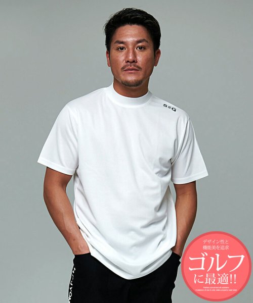 SHI－JYOMAN GOLF 首プリント半袖モックネックTEE　ゴルフ