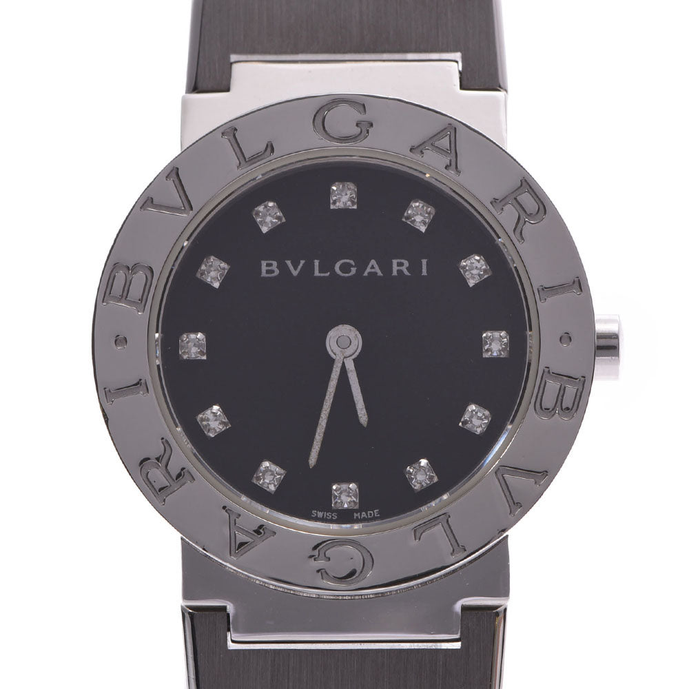 BVLGARI ブルガリ ブルガリブルガリ26 12Pダイヤ BB26SS レディース SS 腕時計 クオーツ 黒文字盤 ABランク 中古 