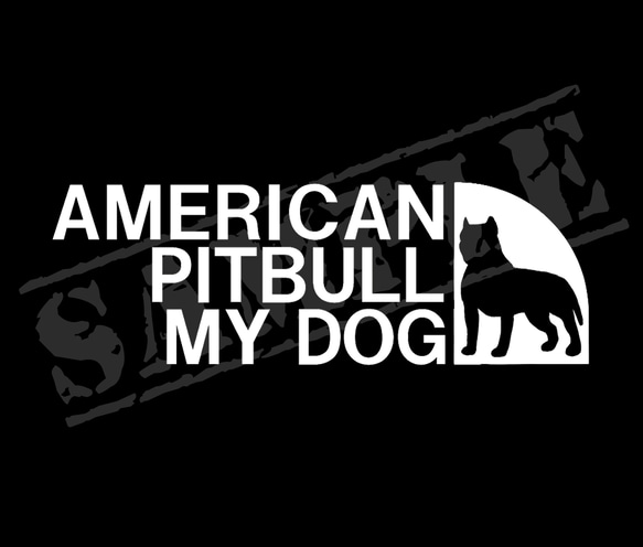 THE AMERICAN PITBULL MY DOG パロディステッカー（アメリカン・ピットブル）