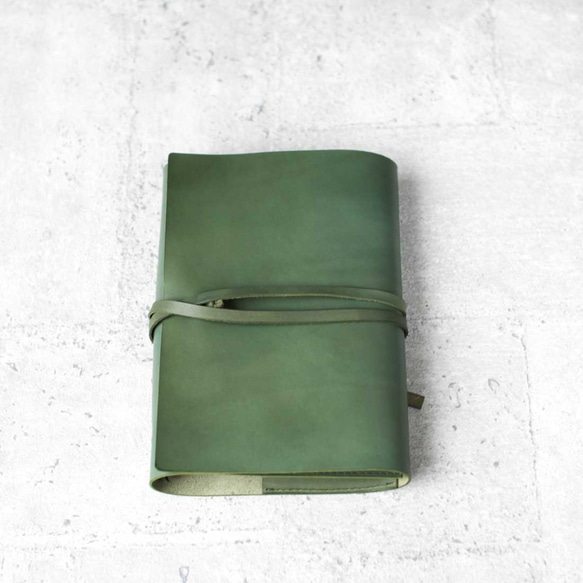 A5 Green refillable leather journal notebook/ Book Cover