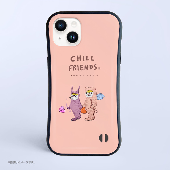 「CHILL FRIENDS_天使と悪魔」耐衝撃グリップiPhoneケース