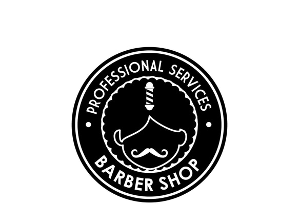 barberロゴマークdesign ショップ名入れ無料サービス