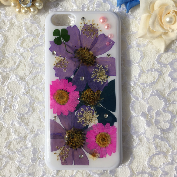 押し花iPhone5cケース ドライフラワー スマホケース 押し花ケース