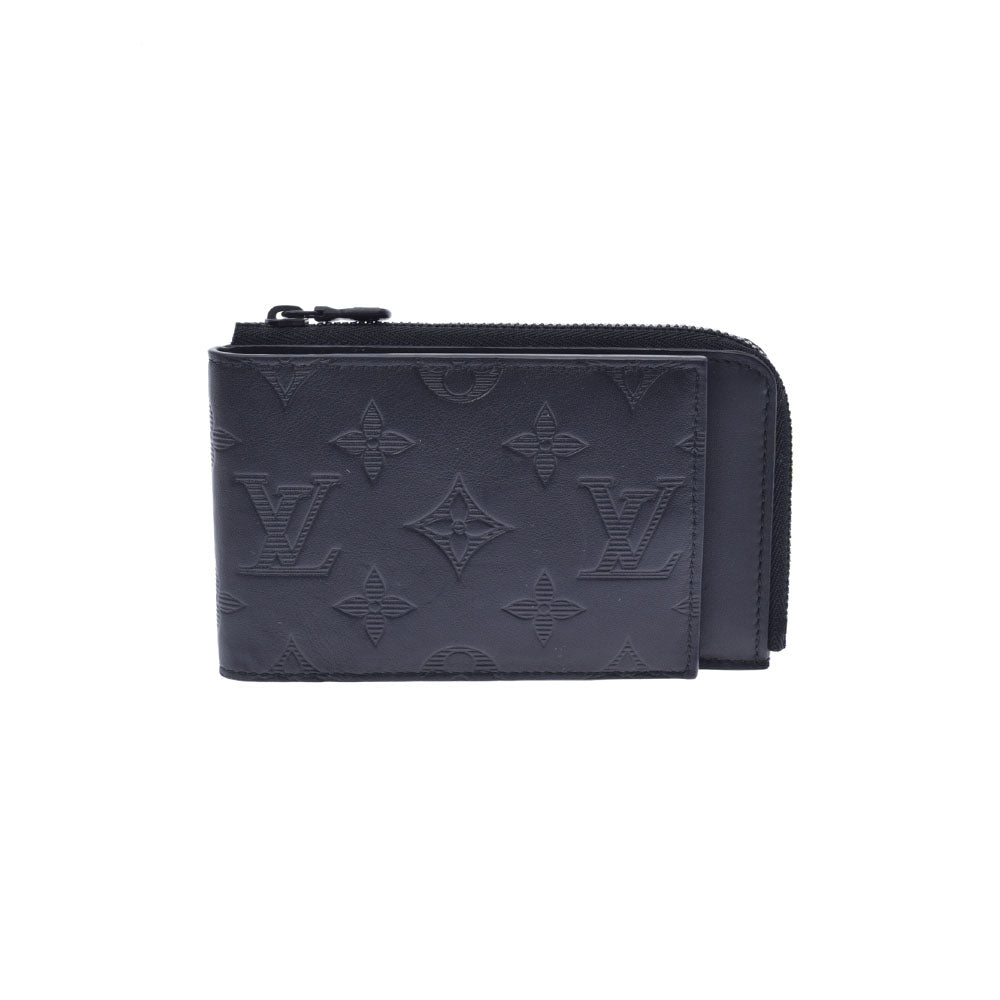 LOUIS VUITTON ルイヴィトン モノグラム シャドウ ハイブリッド ウォレット ノワール M81526 メンズ カーフ 二つ折り財布 ABランク 中古 