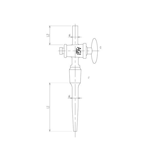 旭製作所 コック付キャピラリー管 梨フラスコ用 適応容量100mL 3388-1M-85 1個 65-1837-79（直送品）