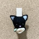 ねこちゃんのピンチ型マグネット　黒猫