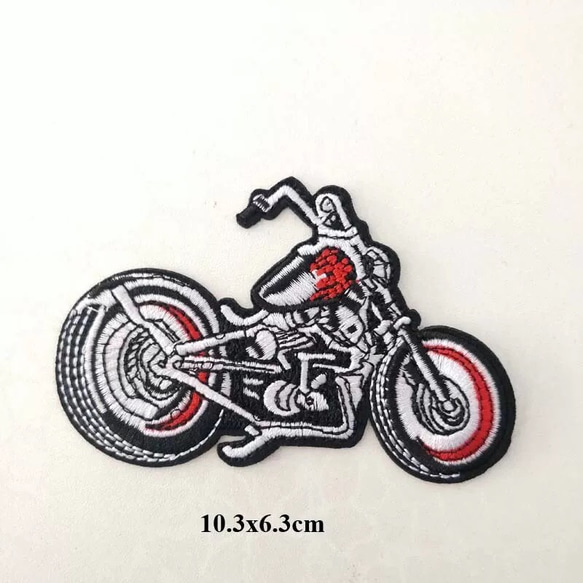 No 15バイクアイロンワッペン　刺繍ワッペン