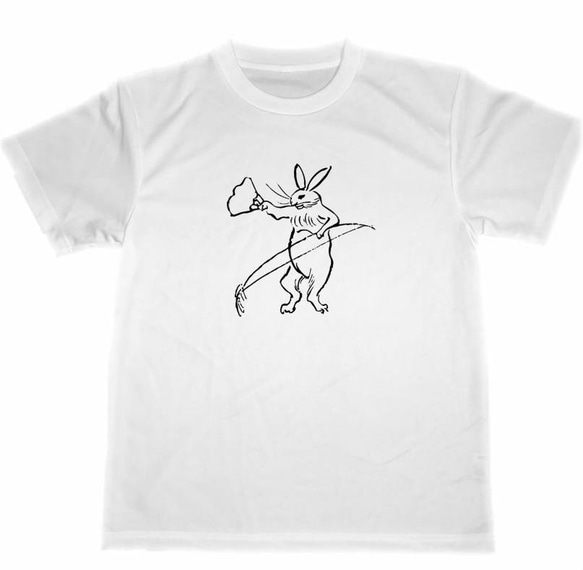 鳥獣戯画　ドライ　Tシャツ　ウサギ　弓　弓道　兎　アニマル　動物　グッズ