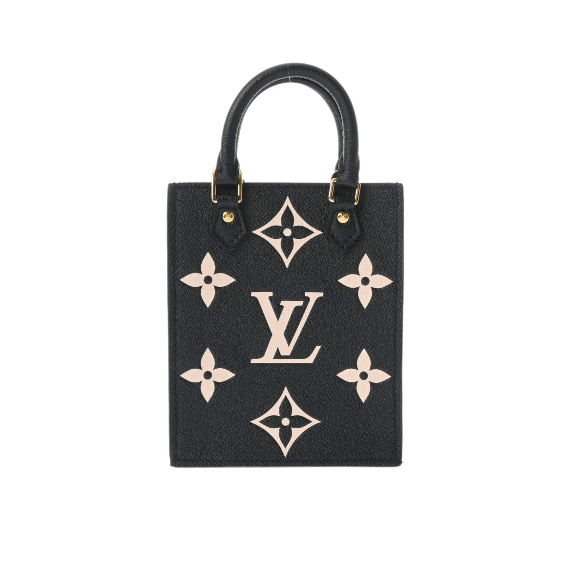 LOUIS VUITTON ルイヴィトン モノグラムアンプラント プティットサックプラ ノワール/ベージュ M81416 レディース レザー 2WAYバッグ Aランク 中古 