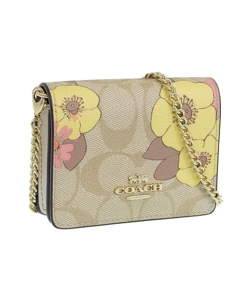 COACH コーチ FLORAL CLUSTER フローラル クラスター MINI WALLET ショルダー ミニ 二つ折り 財布