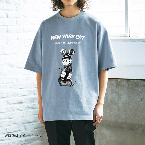 厚みのあるBIGシルエットTシャツ「NYの猫」 /送料無料