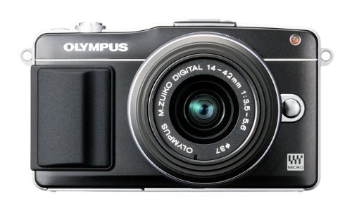 OLYMPUS ミラーレス一眼 PEN mini E-PM2 レンズキット ブラック E-PM2 LKIT BLK【中古品】