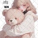 original sticker « no.1674 »     //     人物ステッカー オリジナルステッカー オリジナル人物ステッカー ステッカー cotton melody